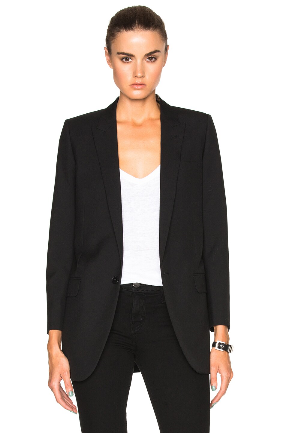 Image 1 of Saint Laurent Gabardine Blazer in Black