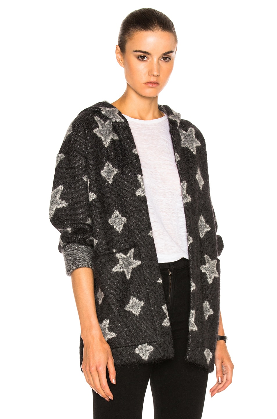 Image 1 of Saint Laurent Oversize Star Sweater in Black & Gray