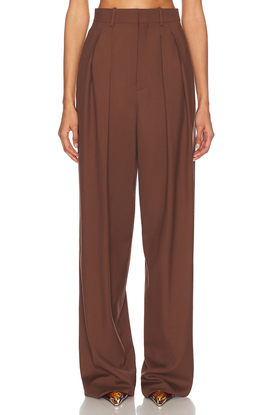 Image 1 of Saint Laurent Straight Leg Pant in Brun Girofle