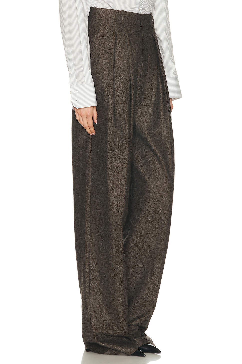 Saint Laurent Straight Leg Pant In Brown