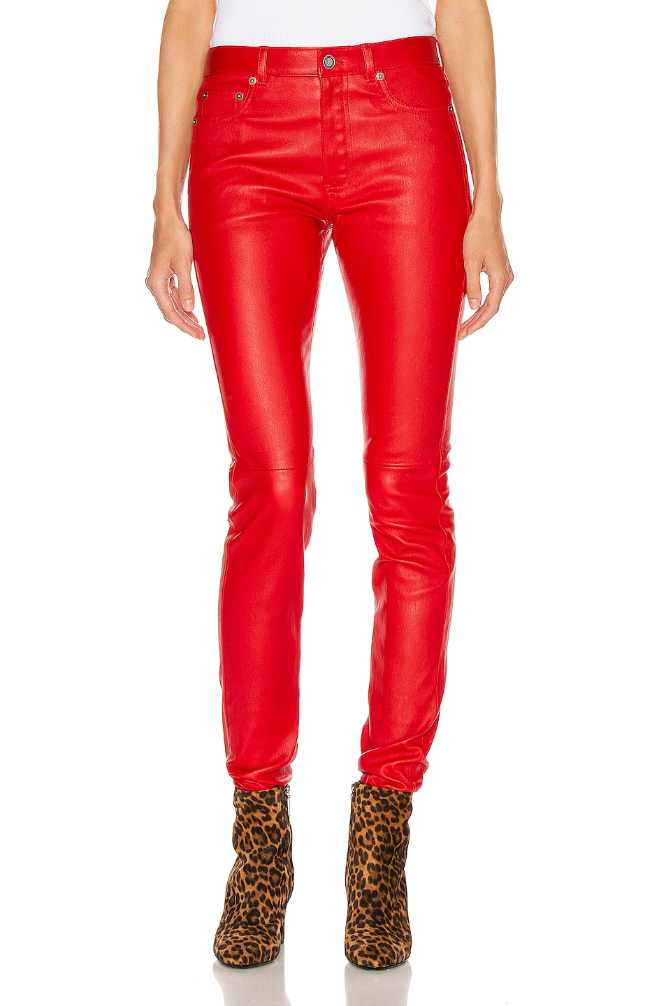 Image 1 of Saint Laurent Skinny Pant in Red