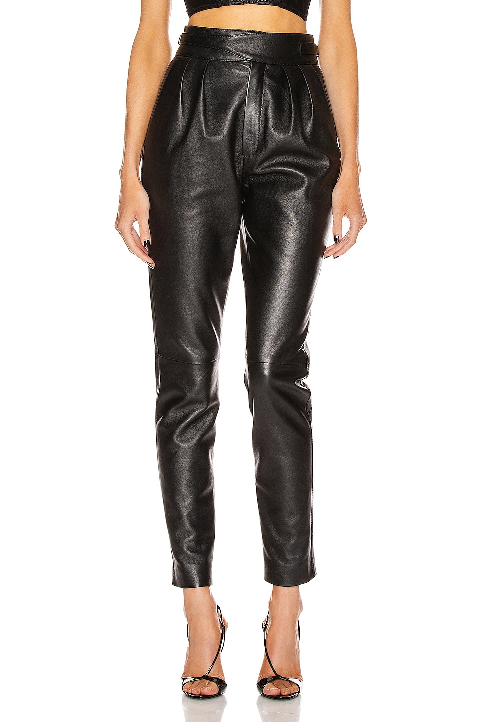 Image 1 of Saint Laurent Leather Pant in Black