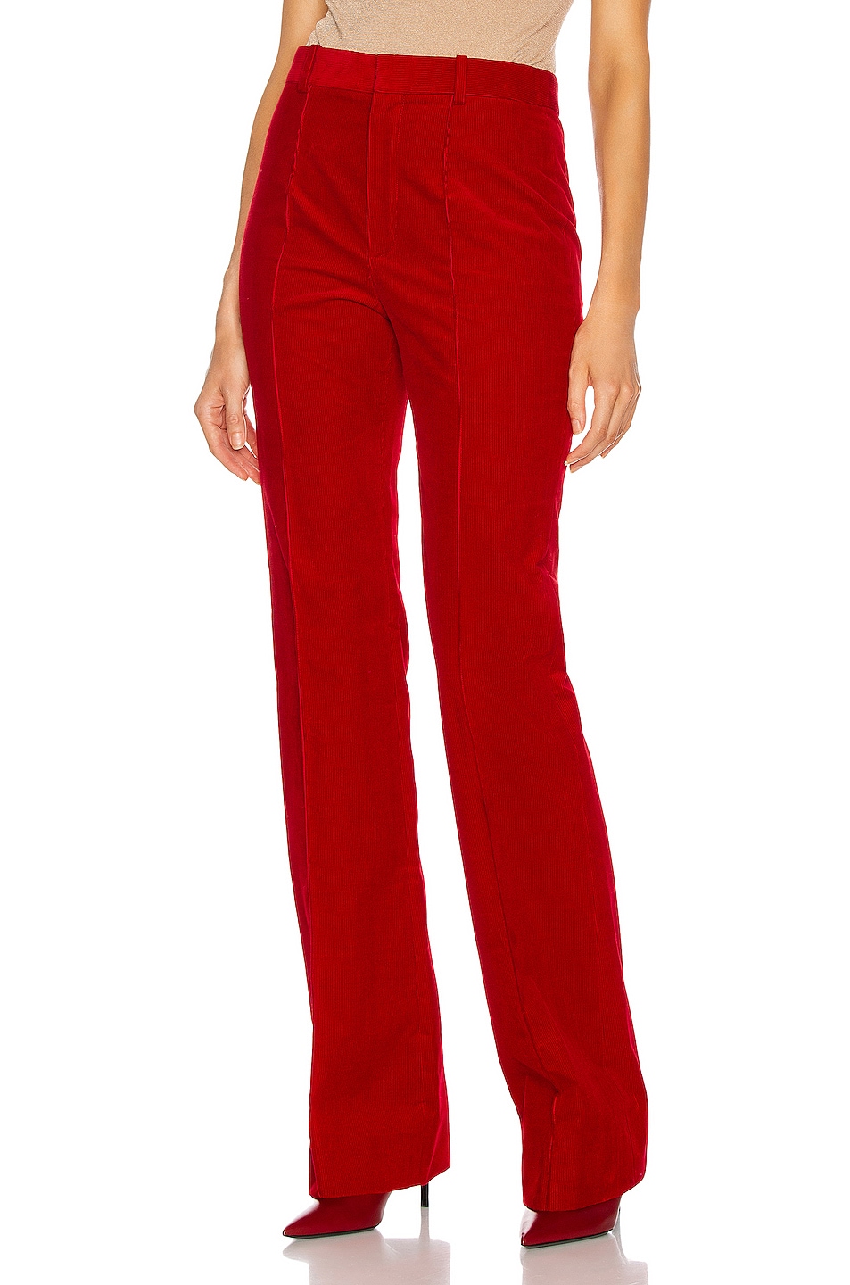 Image 1 of Saint Laurent Tailored Flare Pant in Rouge