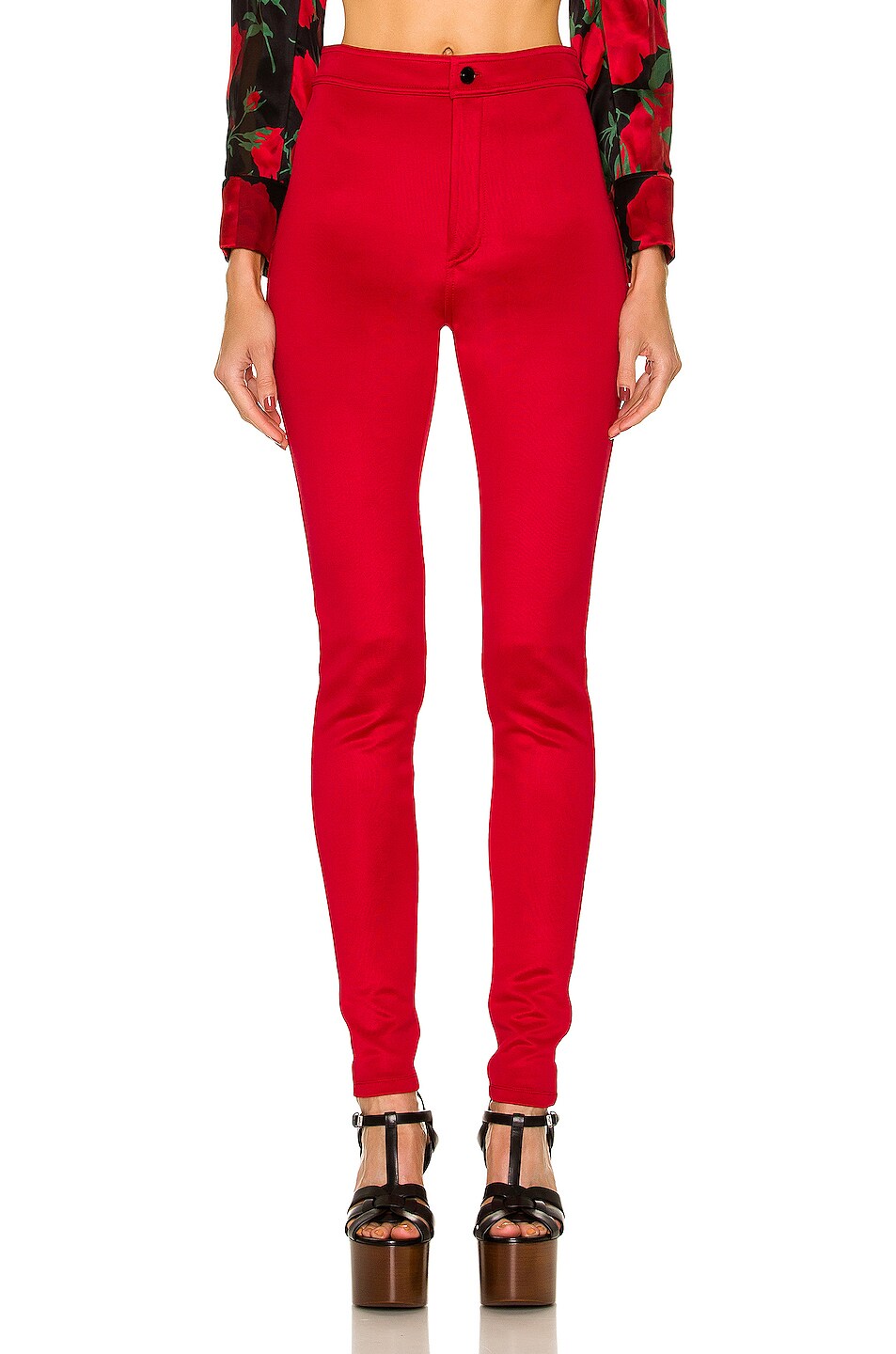 Image 1 of Saint Laurent Spandex Tailored Pants in Rouge