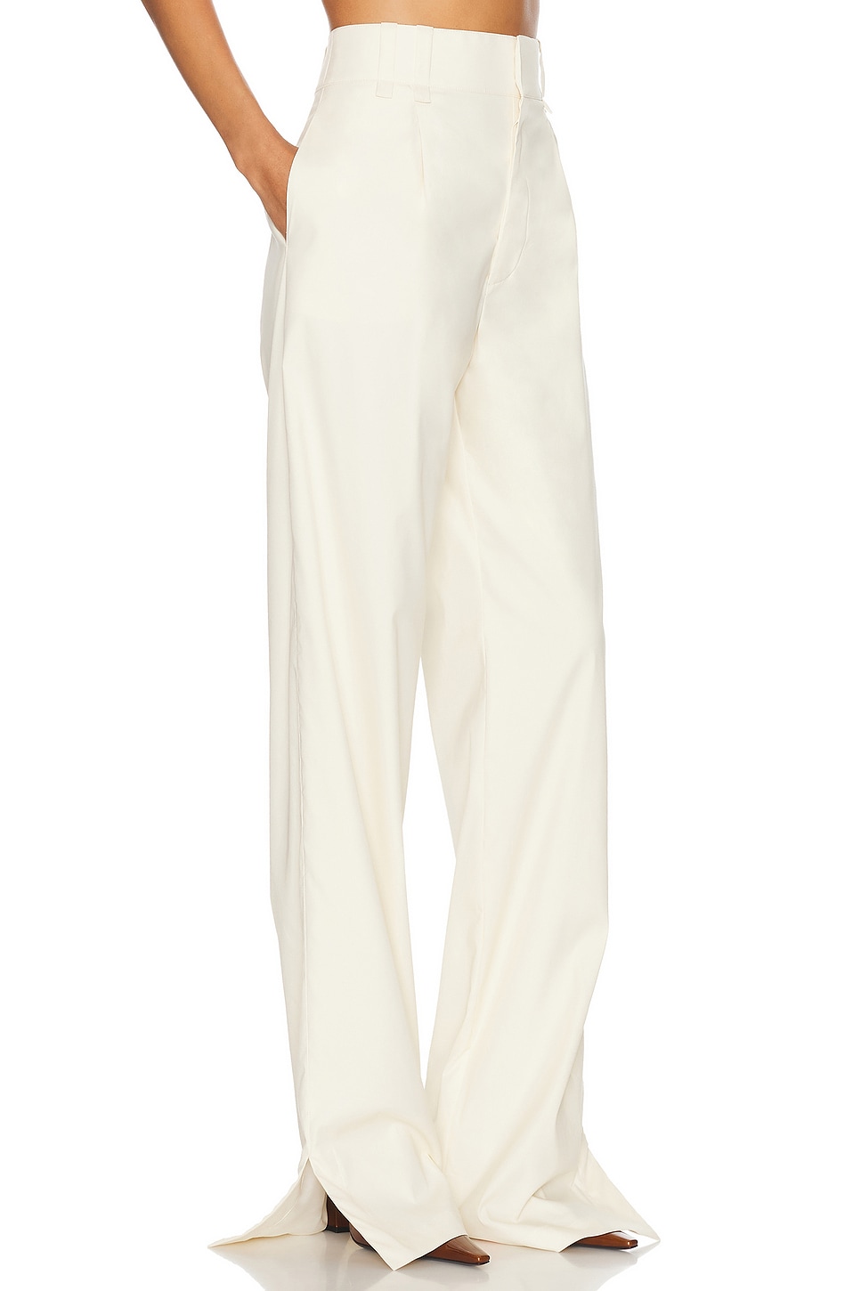 Shop Saint Laurent Bootcut Pant In Blanc Casse