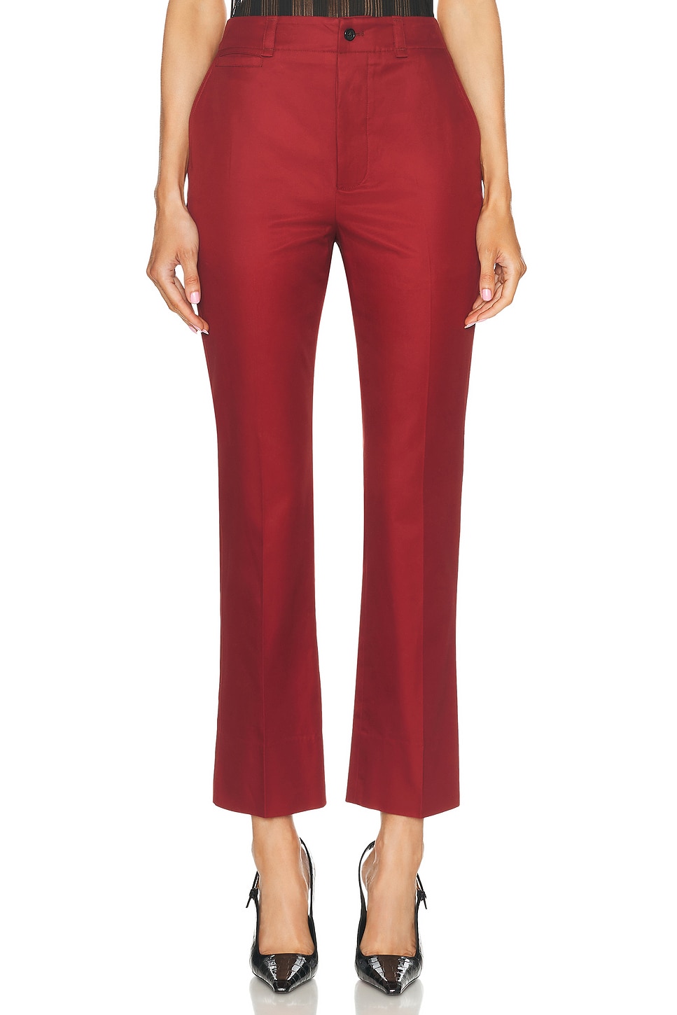 Image 1 of Saint Laurent Bootcut Pant in Rouge Fonce