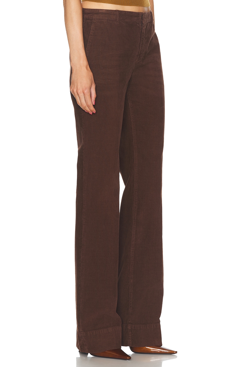 Shop Saint Laurent Bootcut Pant In Bitter Chocolate