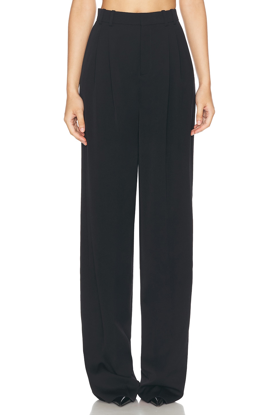 Image 1 of Saint Laurent Straight Leg Trouser in Noir