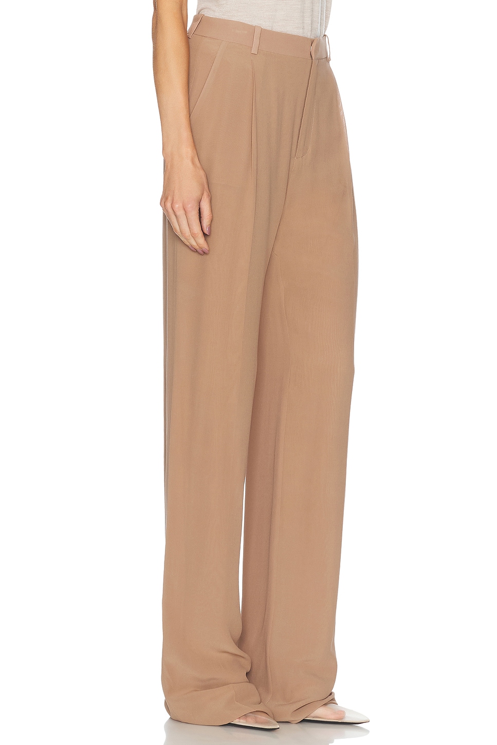 Shop Saint Laurent Bootcut Trouser In Cappuccino