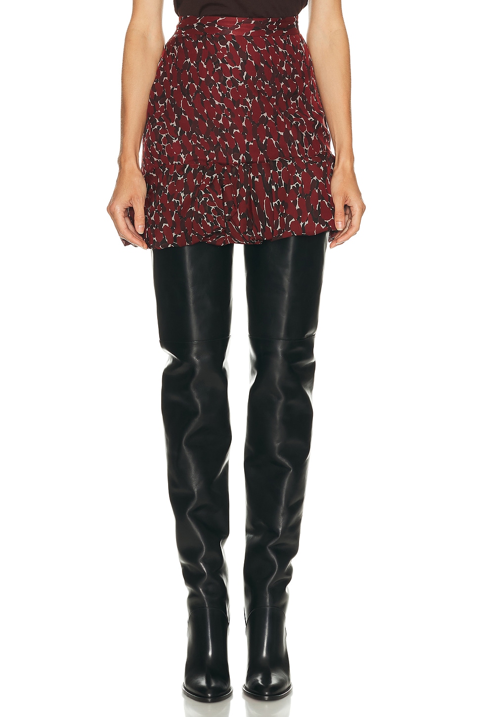 Image 1 of Saint Laurent Mini Skirt in Craie Rouge Noir