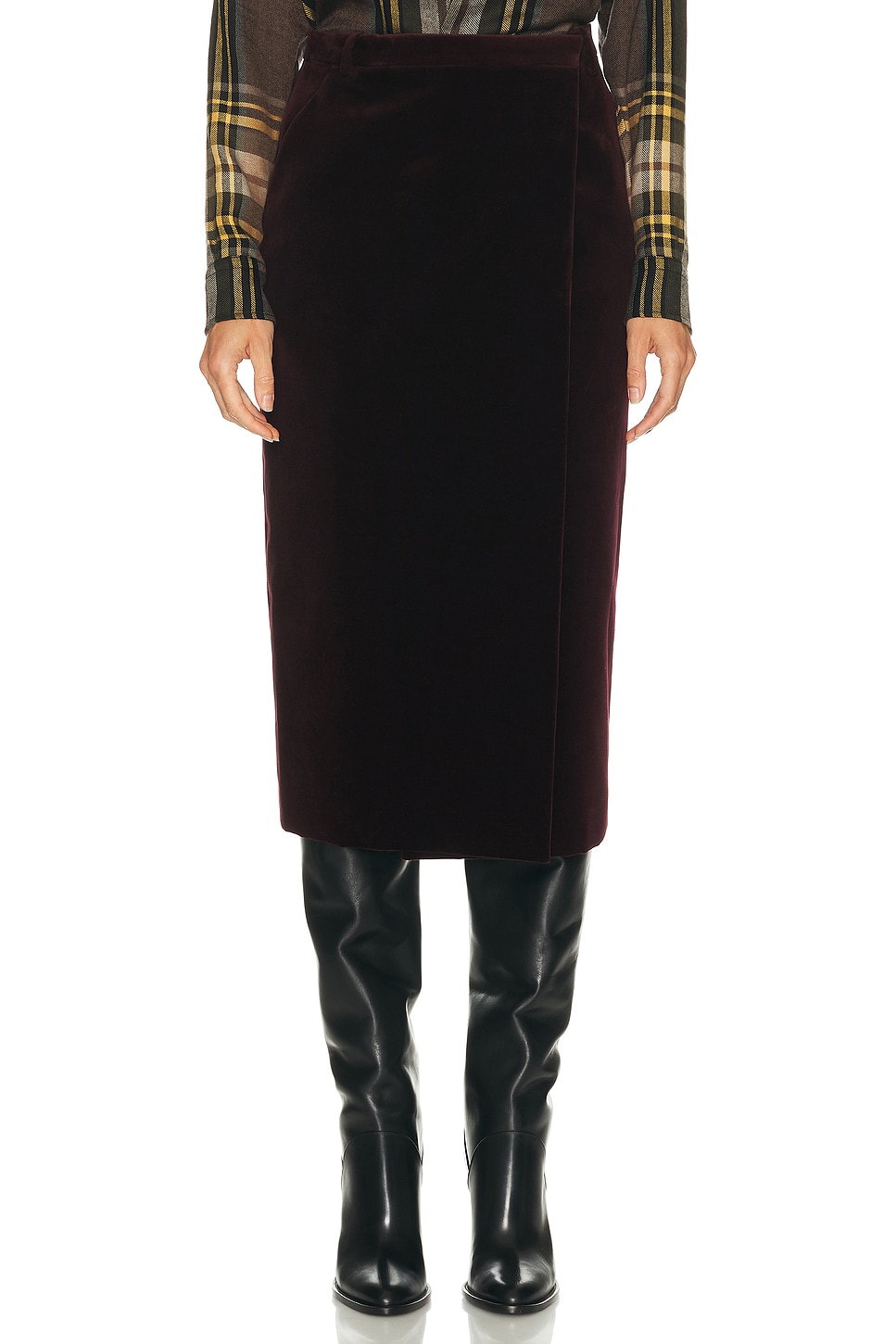 Image 1 of Saint Laurent Pencil Skirt in Vino