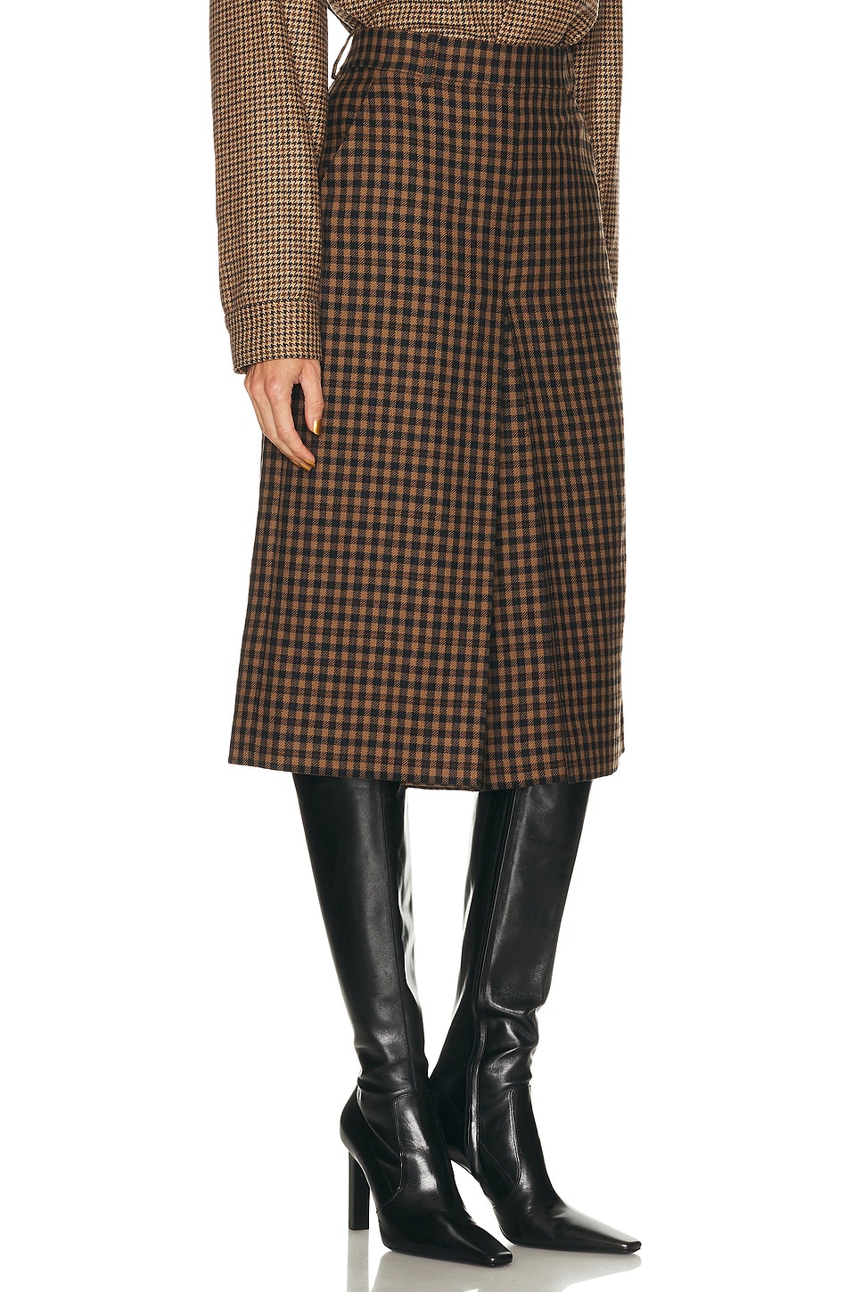 Saint Laurent Pencil Skirt In Brown