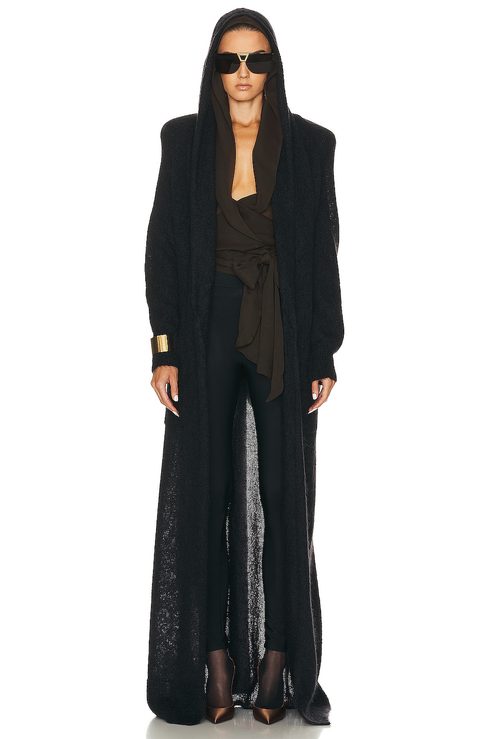 Saint Laurent Hooded Long Sleeve Top thumbnail