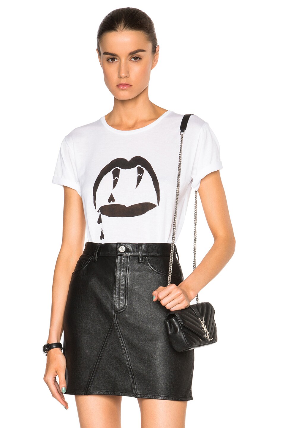 Image 1 of Saint Laurent Blood Luster Tee in White