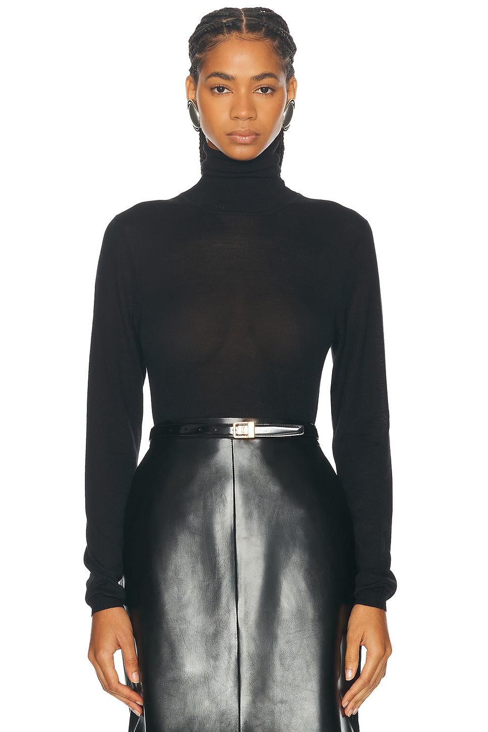 Image 1 of Saint Laurent Turtleneck Top in Noir