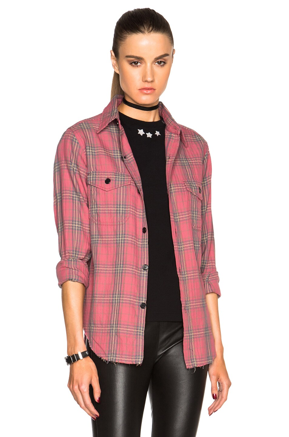 Image 1 of Saint Laurent Plaid Shirt in Red