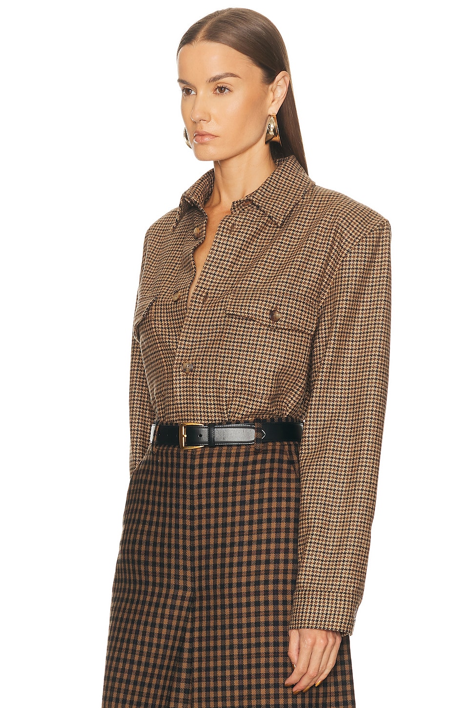 Saint Laurent Long Sleeve Shirt In Brown