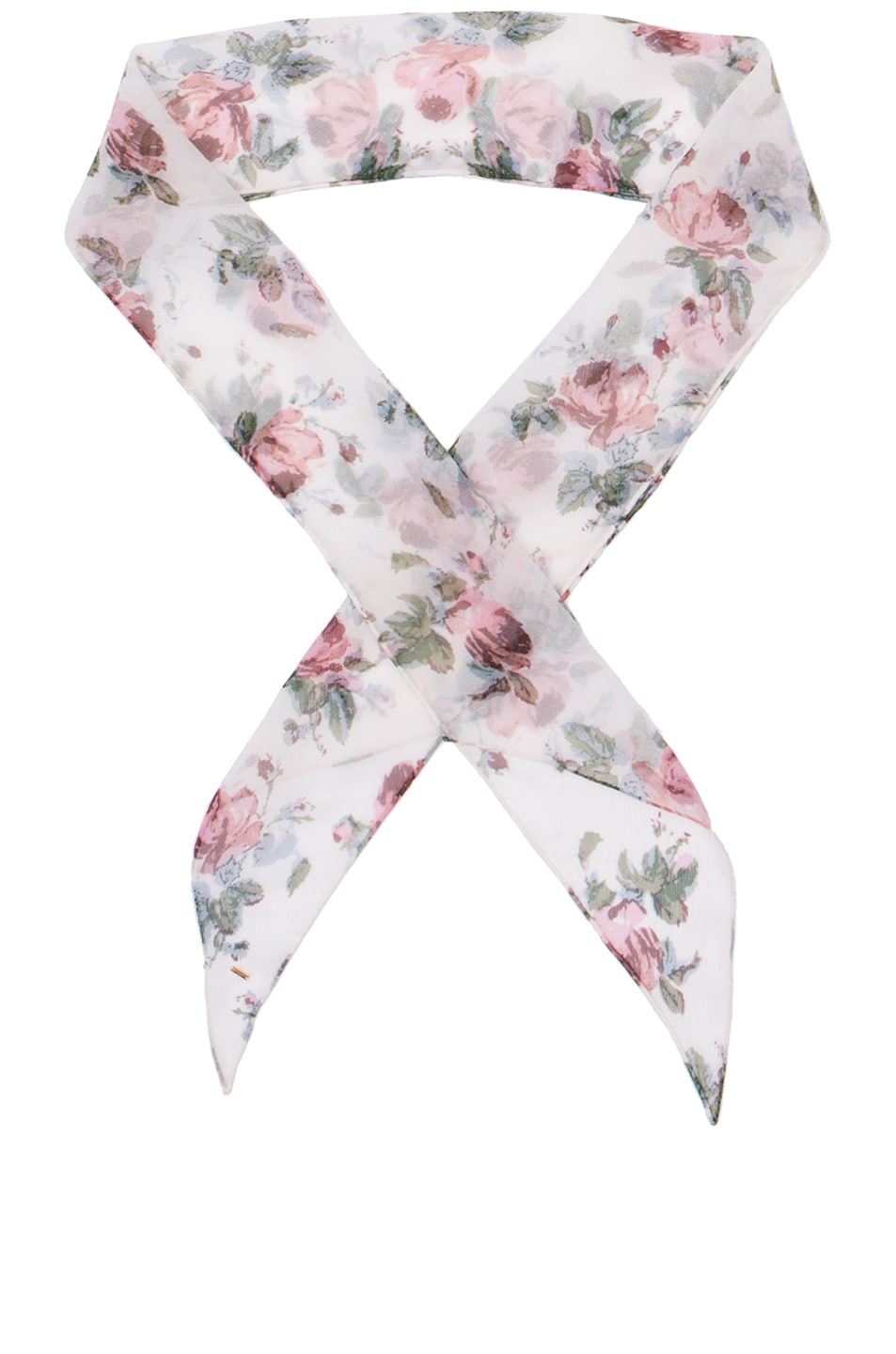 Image 1 of Saint Laurent Grunge Roses Scarf in Rose & Shell