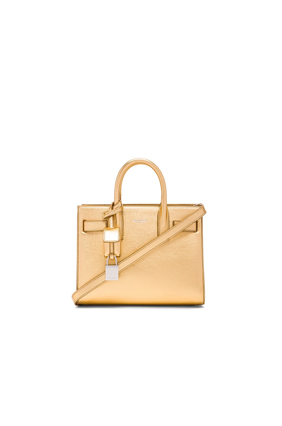 Image 1 of Saint Laurent Nano Sac De Jour Metallic Carryall Bag in Pale Gold