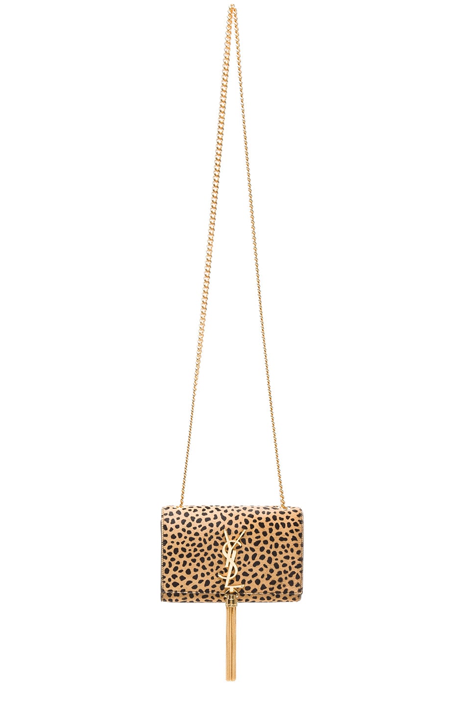 Image 1 of Saint Laurent Small Monogramme Chain Bag with Tassel in Leopard