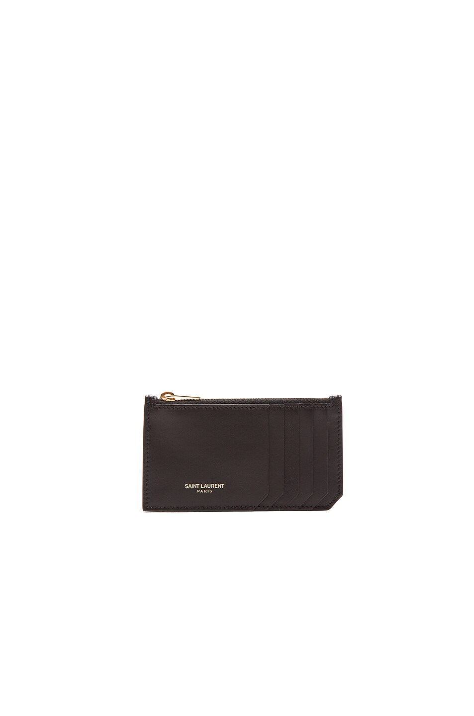 Image 1 of Saint Laurent Zipped Fragments Credit Card Case in Black