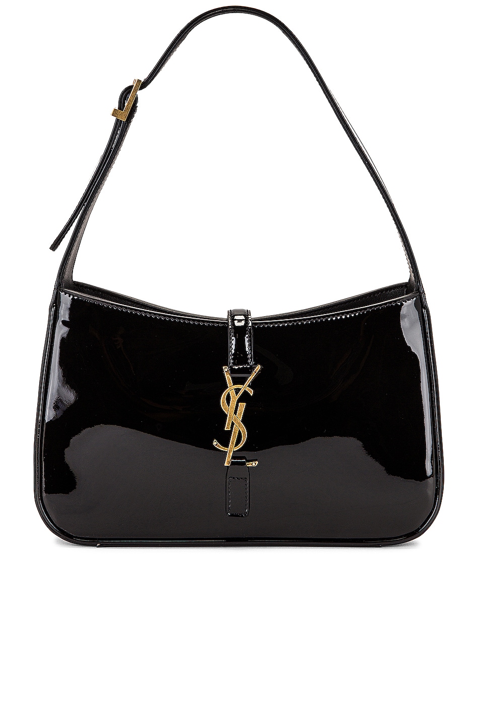 Le 5 A 7 Patent Hobo Bag in Black