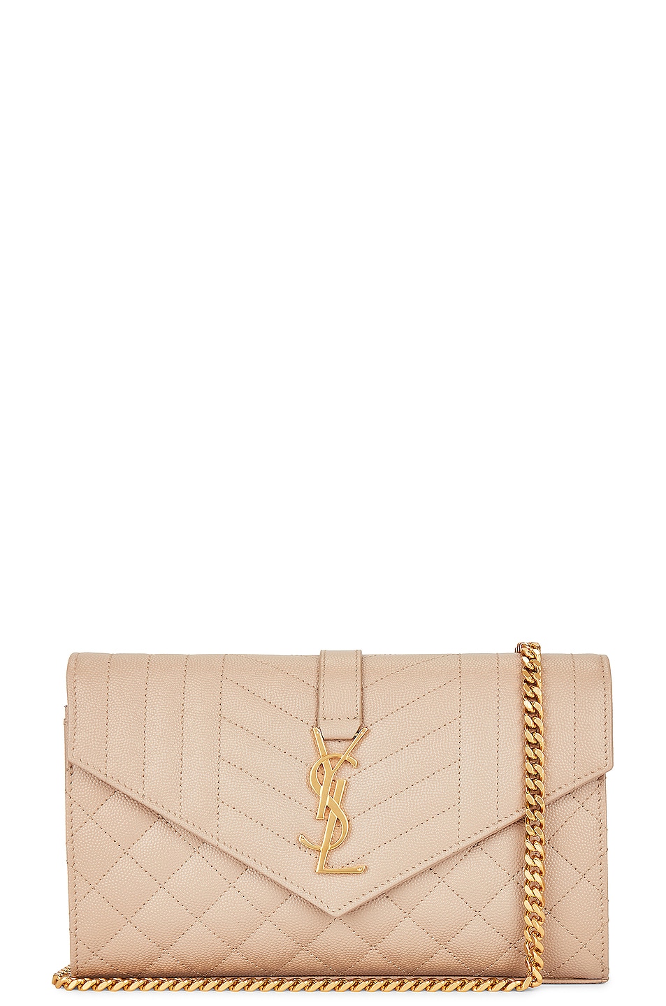 Envelope Wallet on Chain Bag in Beige