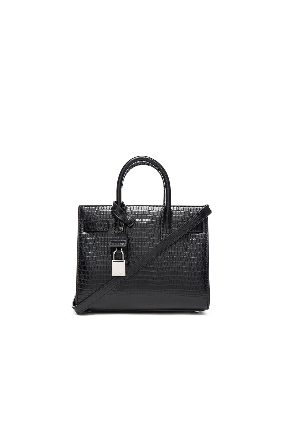 Saint Laurent Nano Lizard Effect Sac De Jour in Black | FWRD