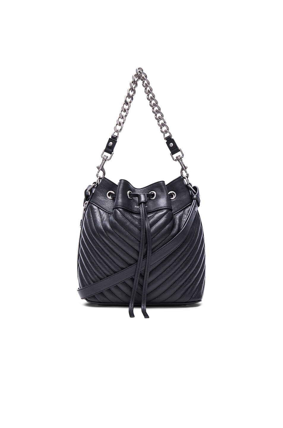 Image 1 of Saint Laurent Medium Quilted Emmanuelle Bucket Bag in Black