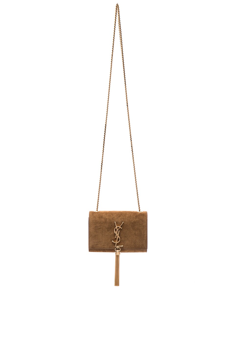 Image 1 of Saint Laurent Small Monogramme Tassel Chain Bag in Light Ocre