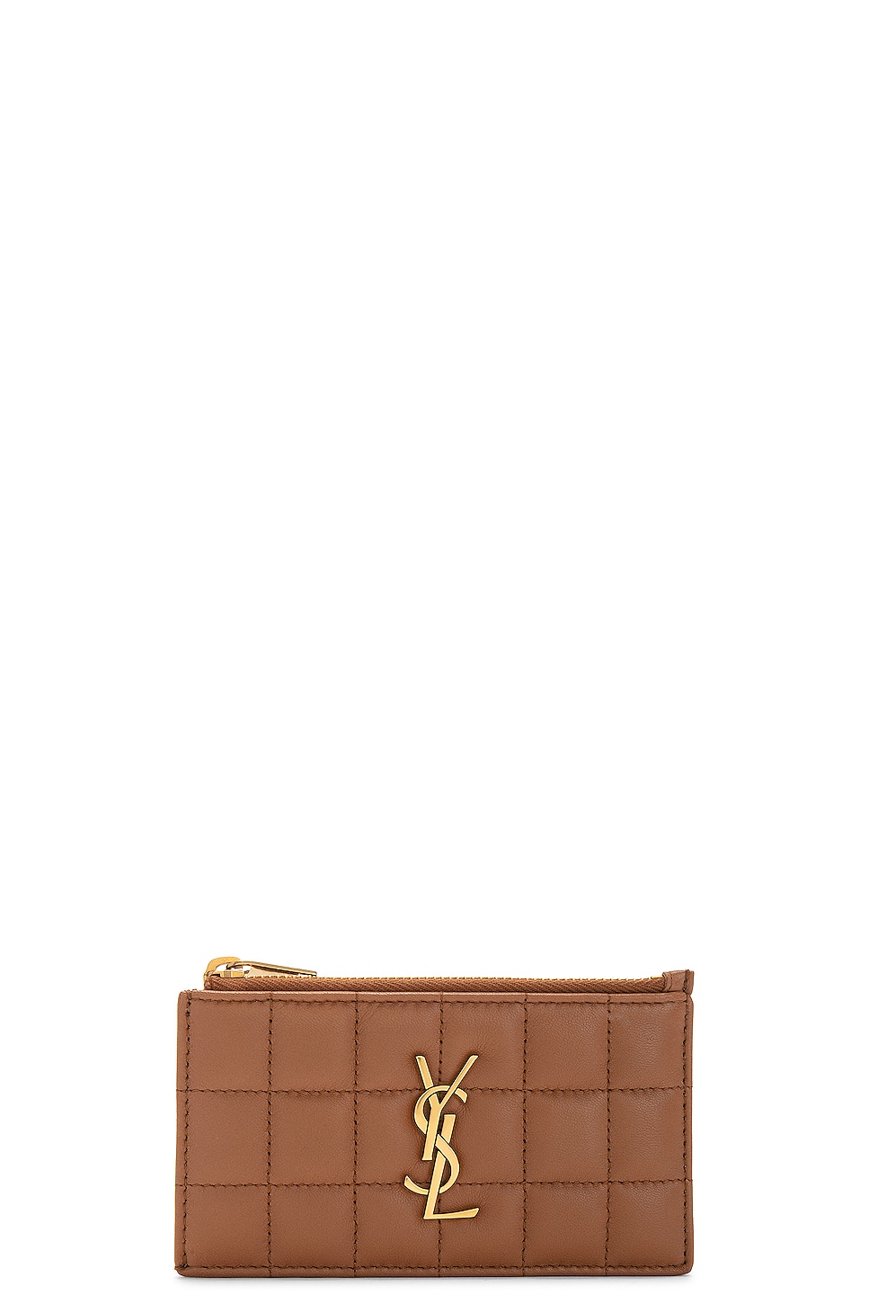 Zipped Cassandre Fragments Credit Card Case in Brown