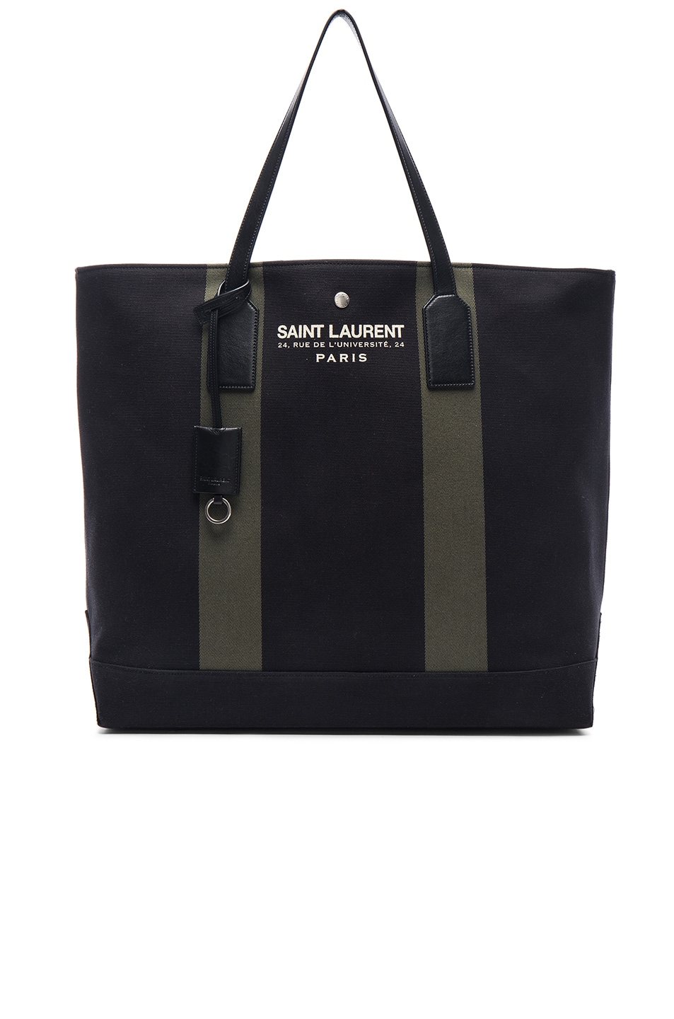 Image 1 of Saint Laurent Beach Shopping Bag in Black & Khaki