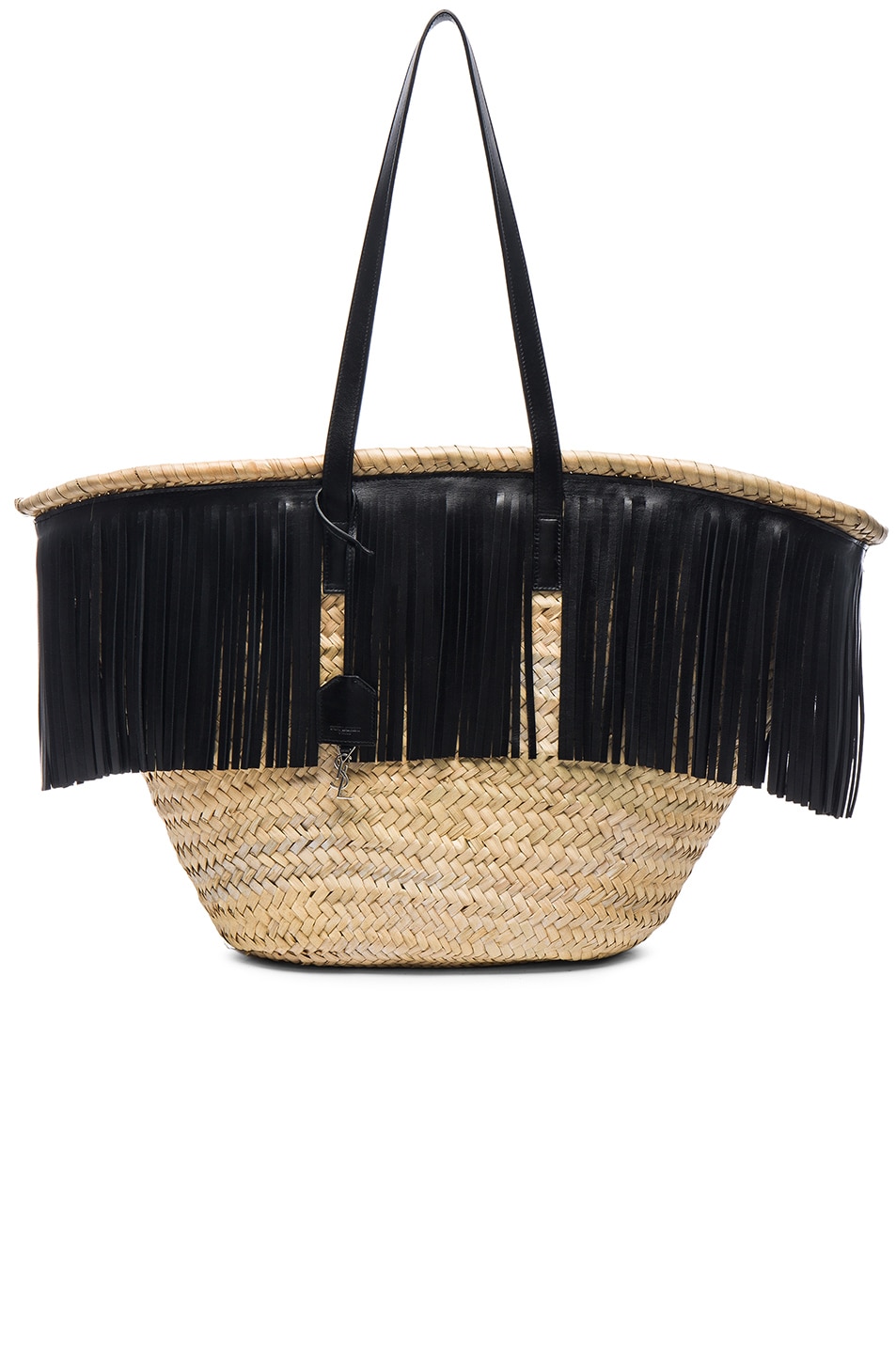 Image 1 of Saint Laurent Panier Large Basket Bag in Natural & Black