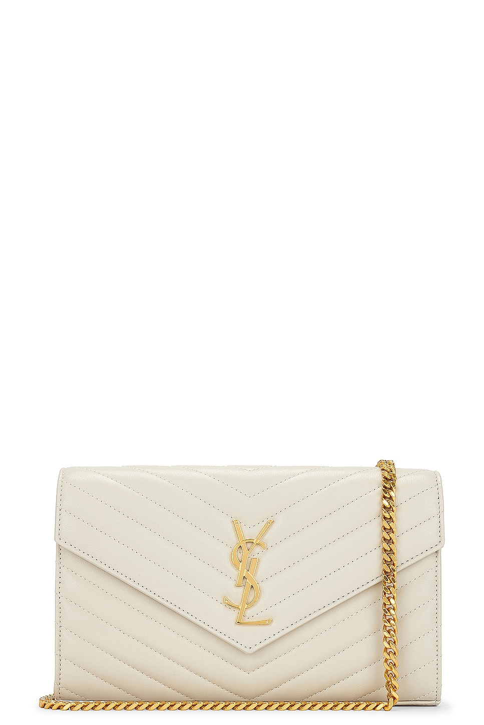 Cassandre Classic Chain Wallet Bag in Cream