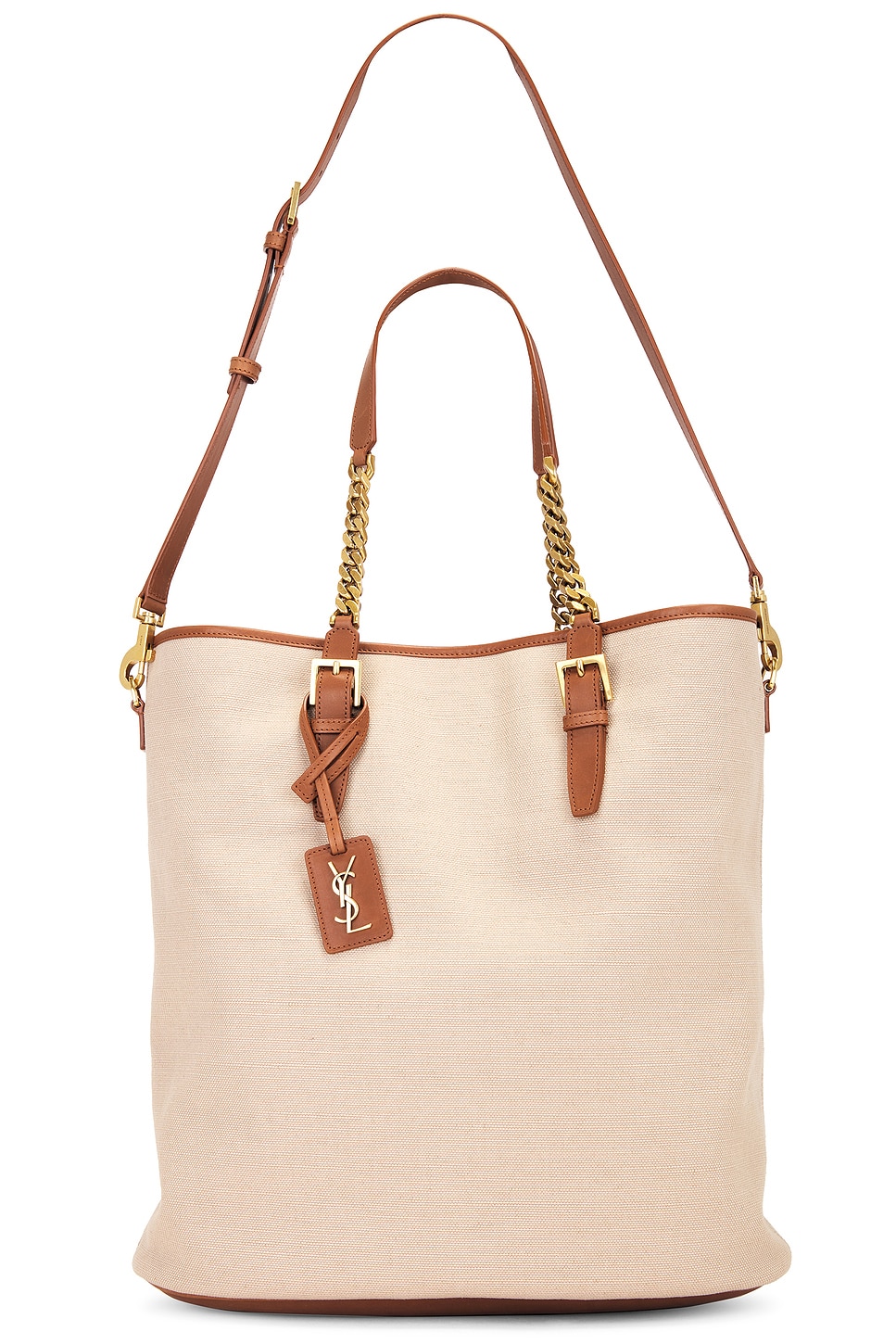 Laurent Shopping Tote Bag in Tan