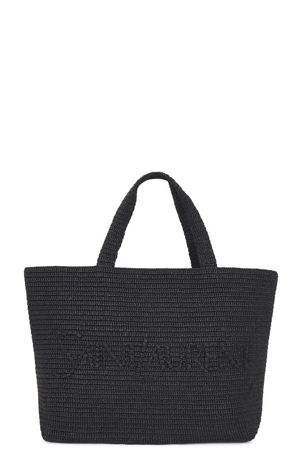 Supple Raffia Tote Bag in Black