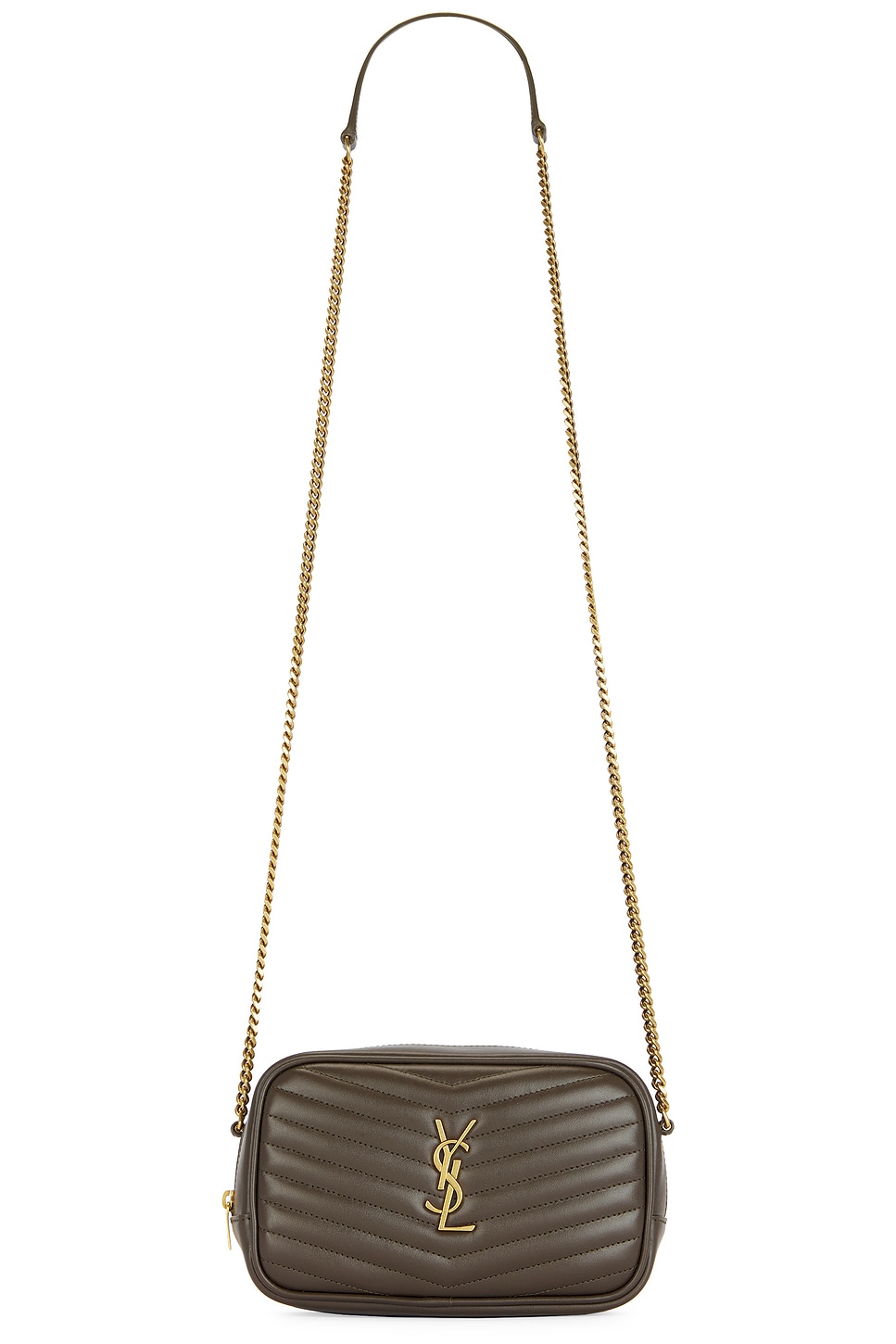 Mini Lou Chain Bag in Charcoal