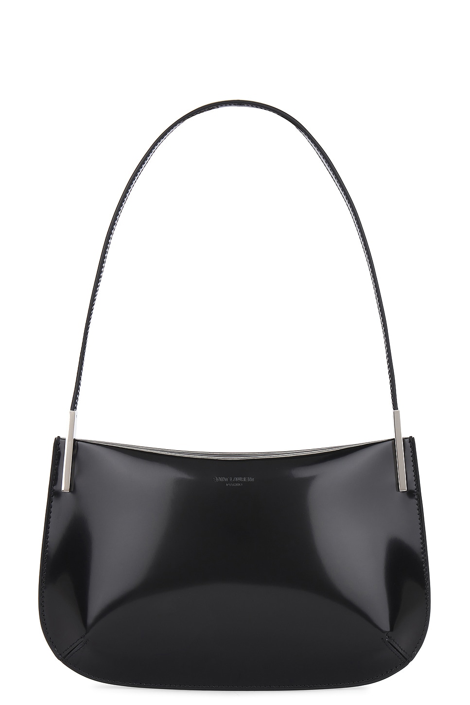 Shop Saint Laurent Mini Flat Shoulder Bag In Nero