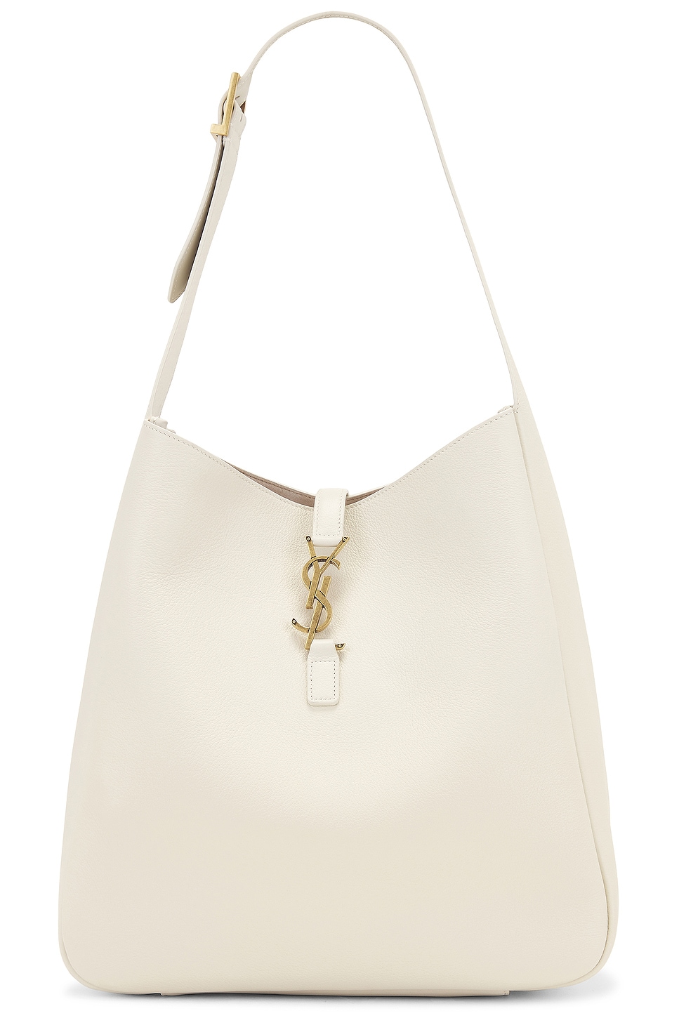 Saint Laurent Large Le 5 A 7 Supple Shoulder Bag In Crema Soft