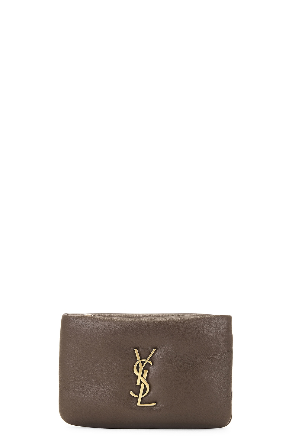 Shop Saint Laurent Zipped Credit Card Case In Light Musk