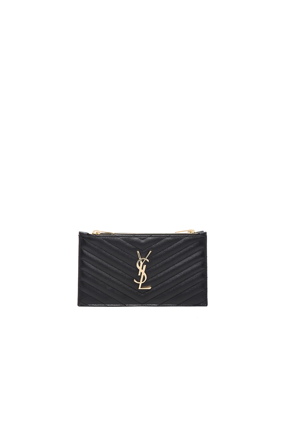 Image 1 of Saint Laurent Double Zip Wallet in Black