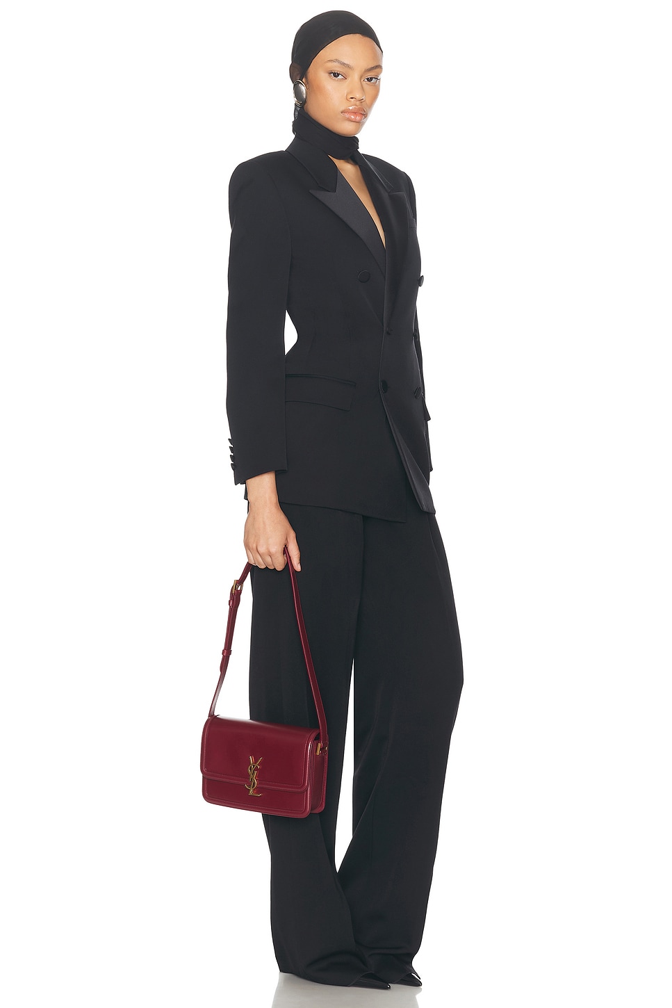 Shop Saint Laurent Medium Solferino Satchel Bag In Dark Bordeaux