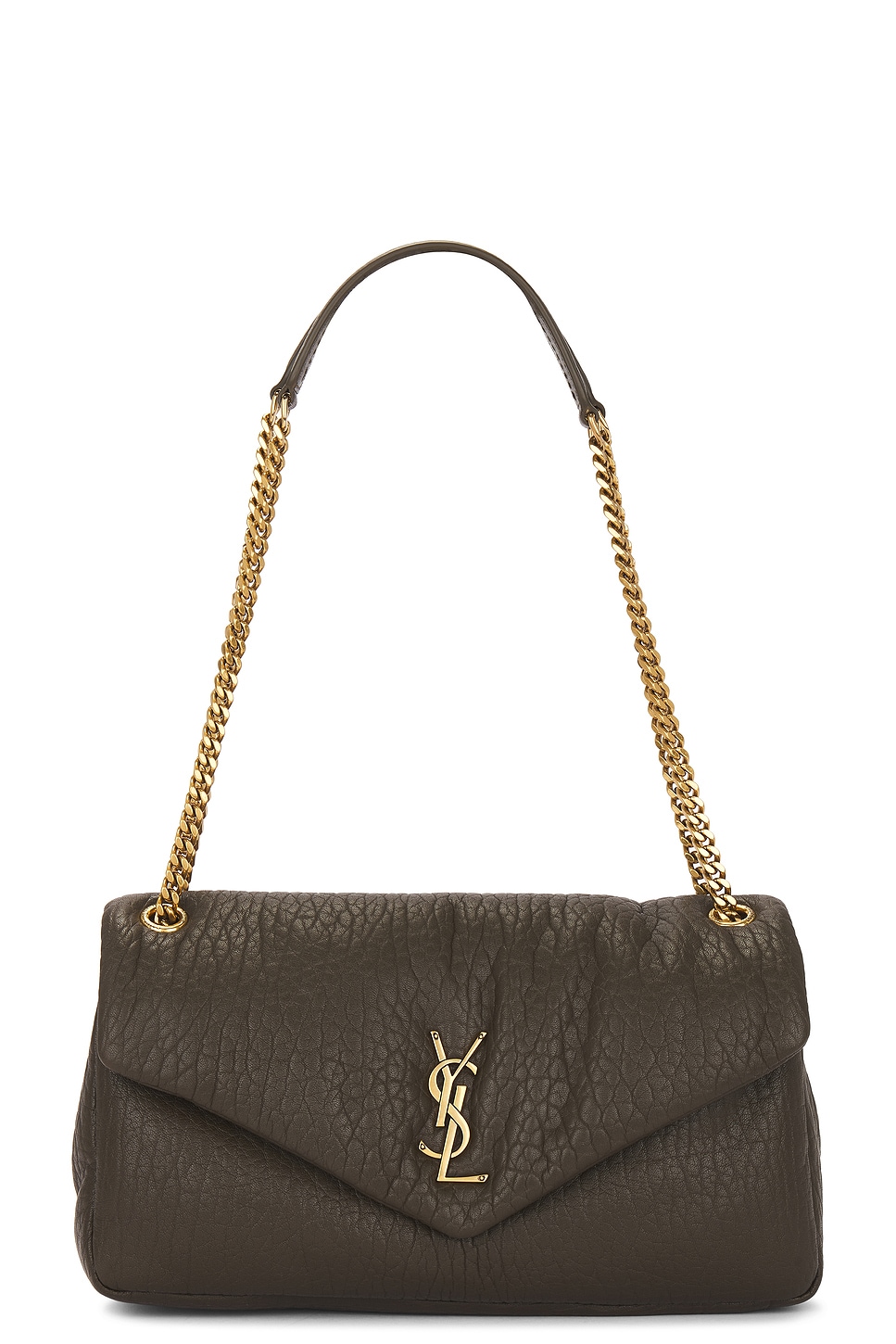 Shop Saint Laurent Medium Calypso Chain Bag In Light Musk