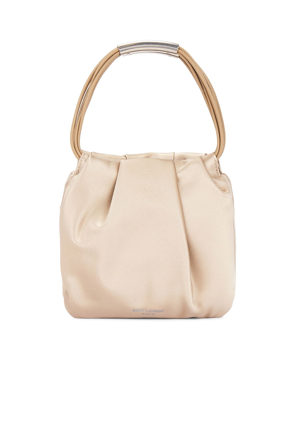 Shop Saint Laurent Mini Pochon Bag In Cream & New Desert Beige