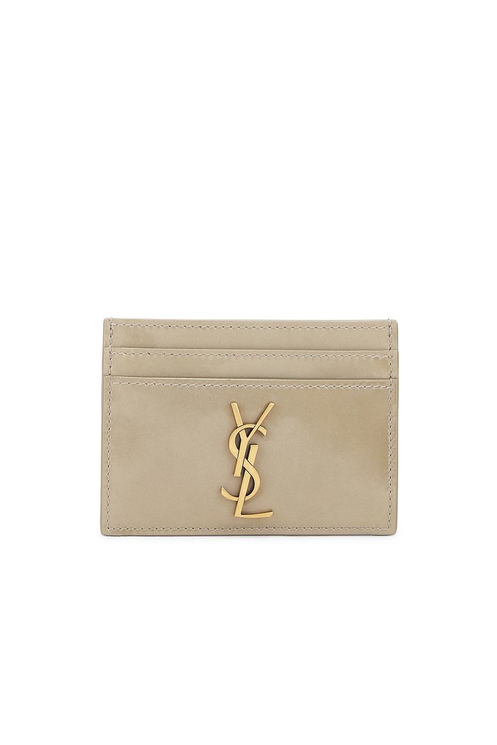 Saint Laurent Credit Card Case In Soft Sage