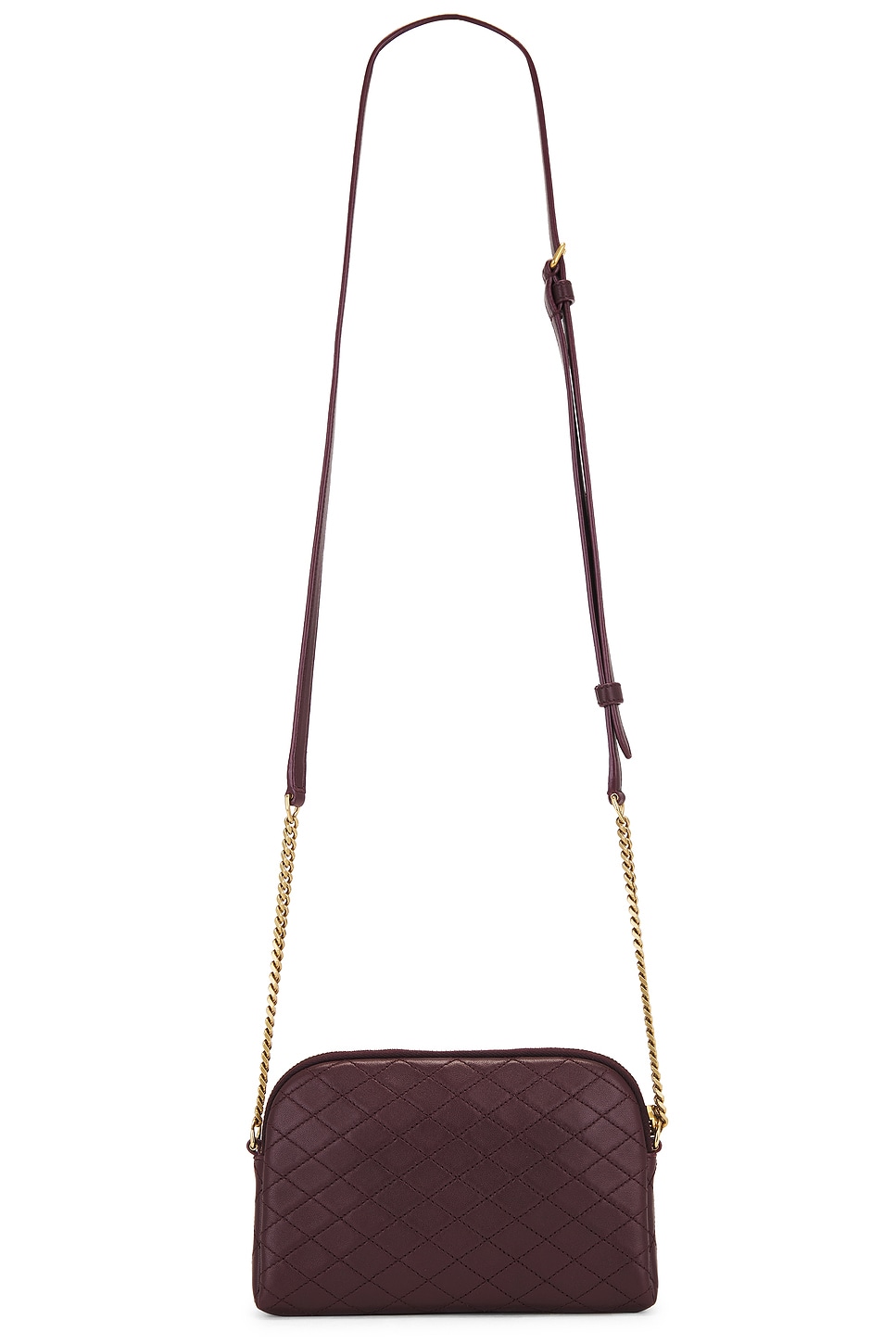 Shop Saint Laurent Zipped Pouch With Chain In Hot Wine