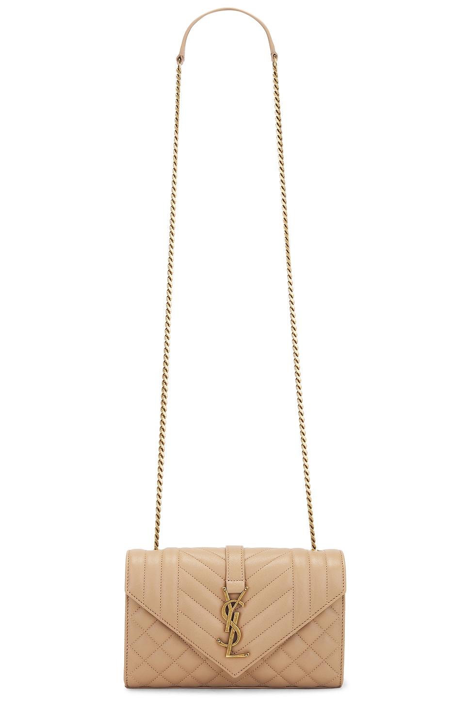 Small Envelope Chain Bag in Tan