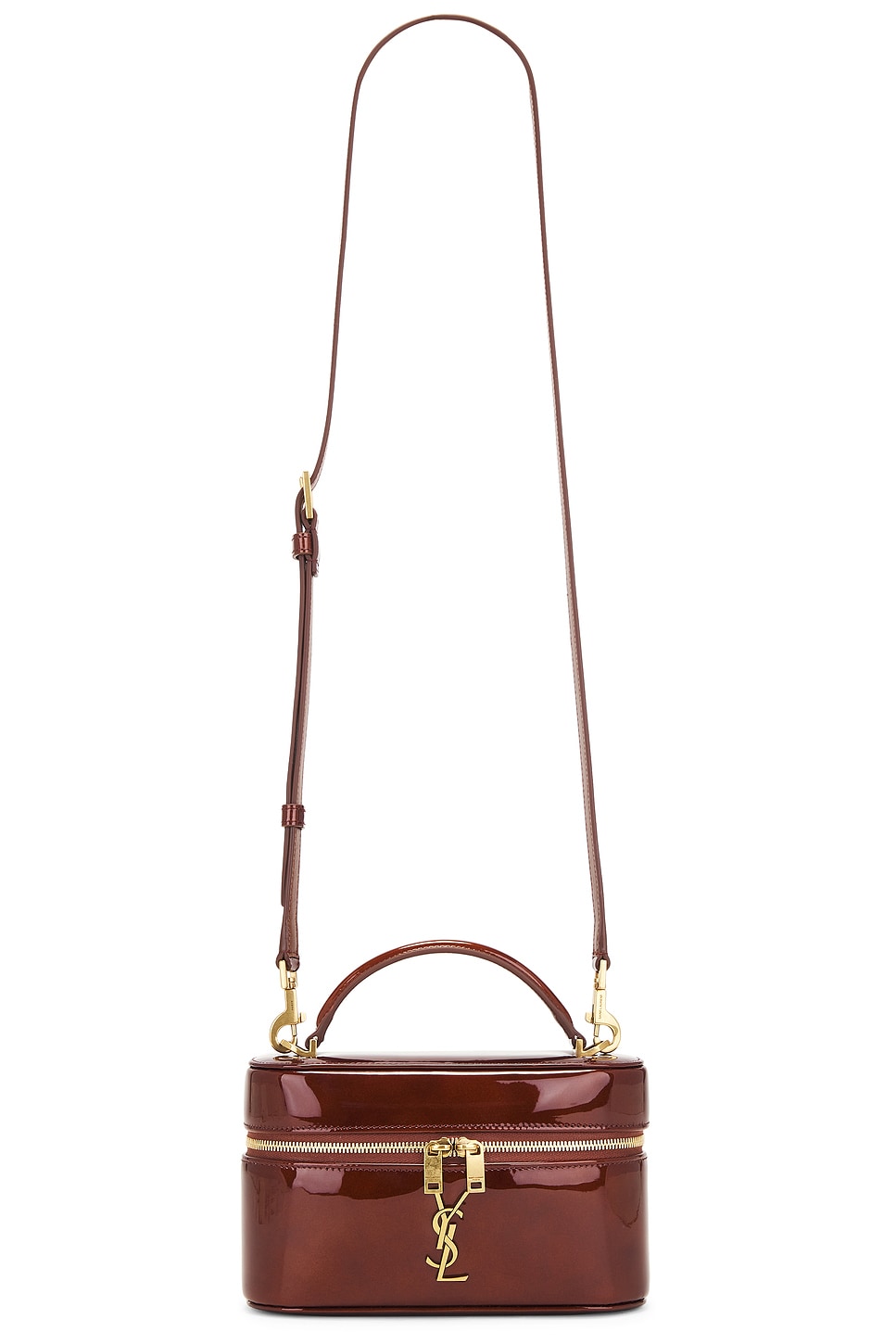 Shop Saint Laurent Vanity Bag In Baby Brown