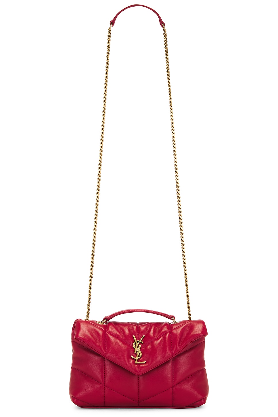 Shop Saint Laurent Toy Puffer Bag In Red Danger