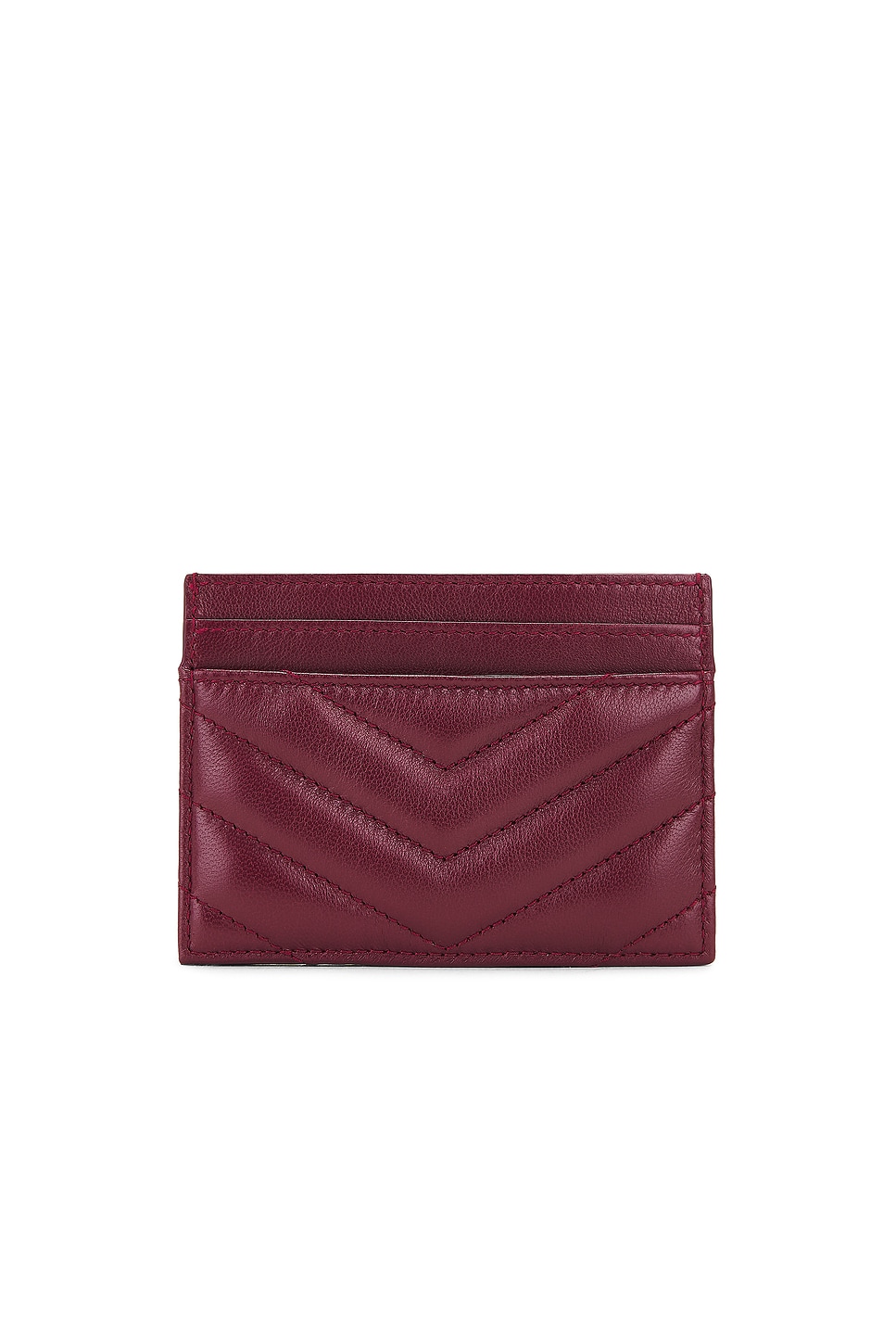 Shop Saint Laurent Credit Card Case In Rouge Merlot